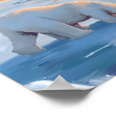 Eisbär Winter Aquarell Tiermalerei Poster (Ecke)