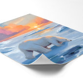 Eisbär Winter Aquarell Tiermalerei Poster (Ecke)