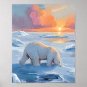 Eisbär Winter Aquarell Tiermalerei Poster (Vorne)
