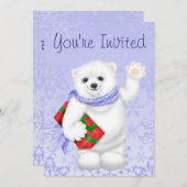 Eisbär Winter Geburtstagseinladungen für Mädchen Einladung (Vorne/Hinten)