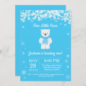 Eisbär-Winter-Jungen-Geburtstags-Einladung Einladung (Vorne/Hinten)