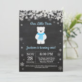 Eisbär-Winter-Jungen-Geburtstags-Einladung Einladung (Stehend Vorderseite)