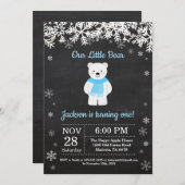 Eisbär-Winter-Jungen-Geburtstags-Einladung Einladung (Vorne/Hinten)