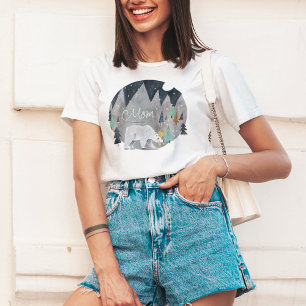 Eisbär Winterberge Mond T-Shirt