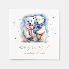 Eisbär Winterfall Gender Reveal Serviette