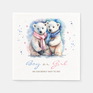 Eisbär Winterfall Gender Reveal Serviette