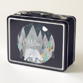 Eisbär Wintermond Metall Brotdose (Rückseite)