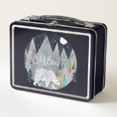 Eisbär Wintermond Metall Brotdose (Vorderseite)