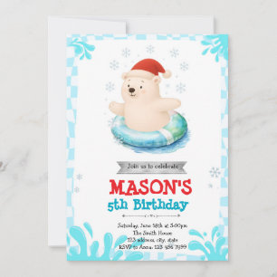 Eisbär Winterpool Party Einladung