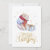 Eisbär Winterschnee Frohe Weihnachten (Vorderseite)