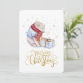 Eisbär Winterschnee Frohe Weihnachten (Stehend Vorderseite)