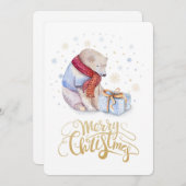 Eisbär Winterschnee Frohe Weihnachten (Vorne/Hinten)