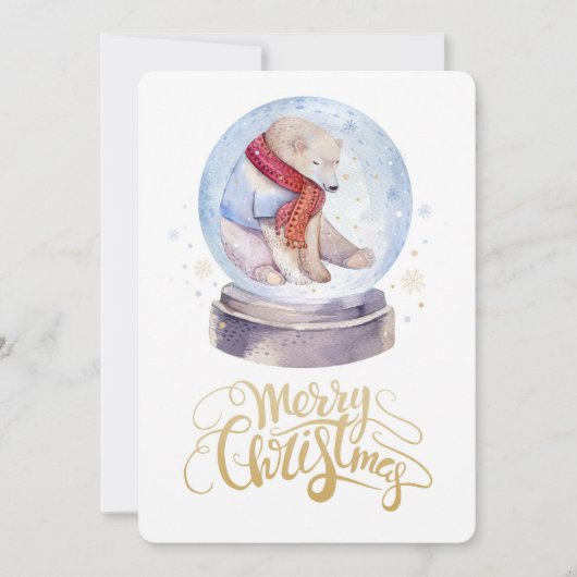 Eisbär Winterschnee Frohe Weihnachten (Vorderseite)