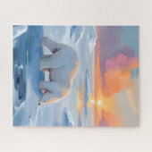 Eisbär Wintertiermalerei Puzzle (Horizontal)