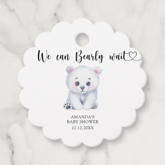 Eisbär - wir können schon warten geschenkanhänger (Vorderseite)