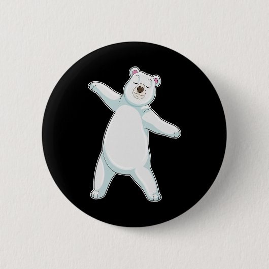 Eisbär Yoga Fitness Gymnastik Button (Vorderseite)