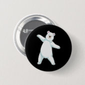 Eisbär Yoga Fitness Gymnastik Button (Vorne & Hinten)