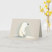 Eisbär zum Geburtstag in Schneeflocken Karte (Gelbe Blume)