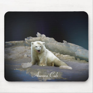 Eisbären auf Eis und Aurora Mousepad