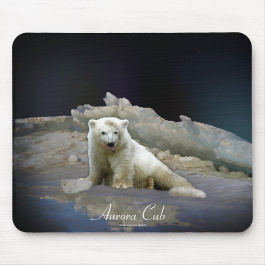 Eisbären auf Eis und Aurora Mousepad (Vorne)