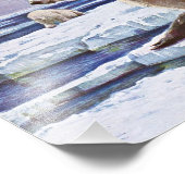 Eisbären auf Eisschollen Art Fotodruck (Ecke)