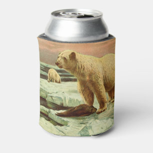 Eisbären auf Gletschern, Vintage Kunst des 20. Jah Dosenkühler