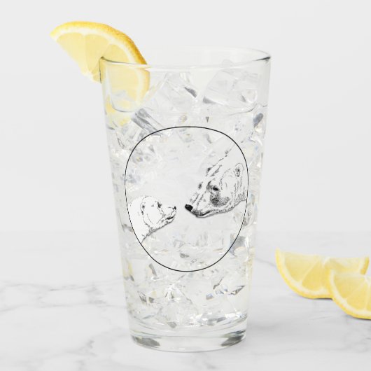 Eisbären Brillengläser Kunstbrille personalisieren Glas (Vorderseite Ice)