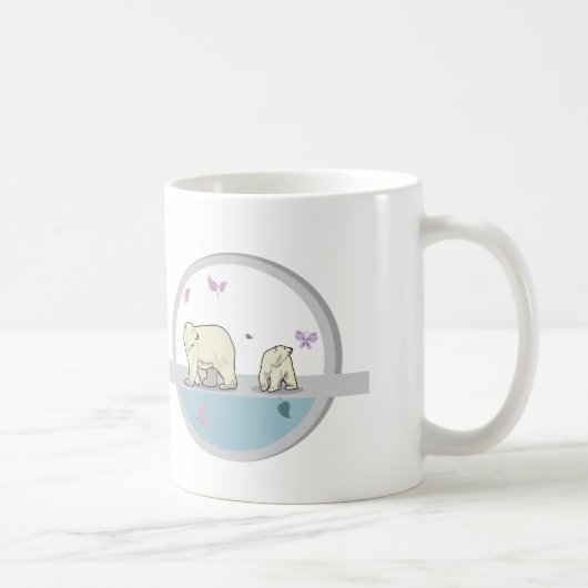Eisbären - Eltern und Kind Kaffeetasse (Rechts)