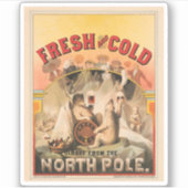 Eisbären erfreuen sich an Tasse von Lagerbier Aufkleber (Vorderseite)