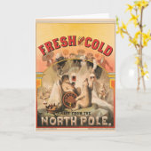 Eisbären erfreuen sich an Tasse von Lagerbier Karte (Gelbe Blume)