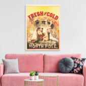 Eisbären erfreuen sich an Tasse von Lagerbier Leinwanddruck (Insitu (Wohnzimmer))