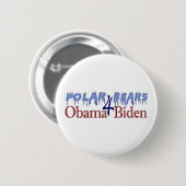 Eisbären für Obama Biden 2008 Button (Vorne & Hinten)