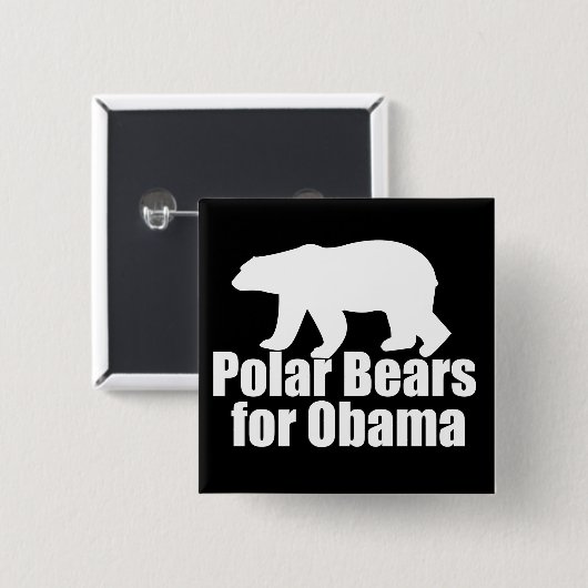 Eisbären für Obama Button (Vorne & Hinten)