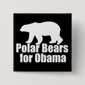 Eisbären für Obama Button (Vorderseite)