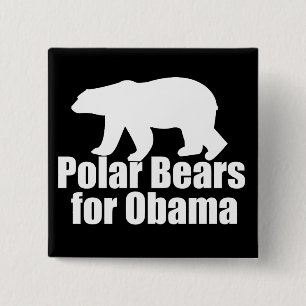 Eisbären für Obama Button