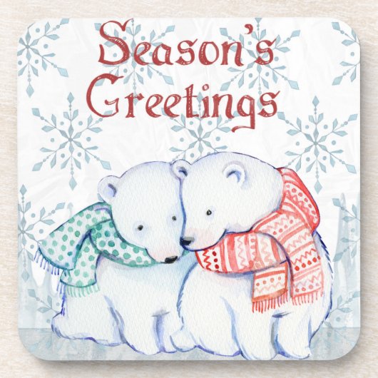 Eisbären Getränkeuntersetzer (Vorderseite)