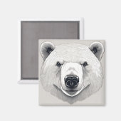 Eisbären-Illustration Magnet (Vorderseite/Rückseite)