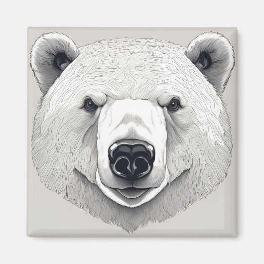 Eisbären-Illustration Magnet (Vorne)