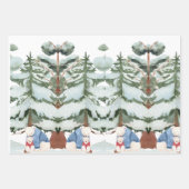 Eisbären im Schneewald Geschenkpapier Set (Vorderseite)