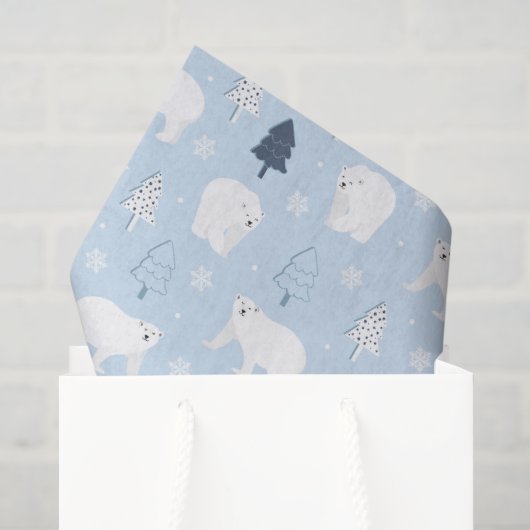 Eisbären im Winterwald Seidenpapier (Geschenktüte)
