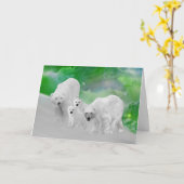 Eisbären, Junge und Nordlichter Karte (Gelbe Blume)