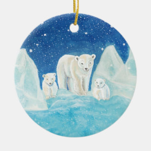 Eisbären  keramik ornament