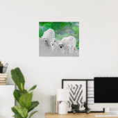 Eisbären, Nördliche Lichter Poster (Heimbüro)