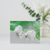 Eisbären, Nördliche Lichter Postkarte (Stehend Vorderseite)