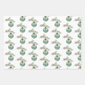 Eisbären, Ornamente, Gingham Karo Weihnachten Geschenkpapier Set (Vorderseite 2)