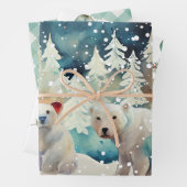 Eisbären, Ornamente, Gingham Karo Weihnachten Geschenkpapier Set (Beispiel)