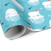 Eisbären-Party Geschenkpapier (Rolleneckpunkt)