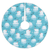 Eisbären-Party Polyester Weihnachtsbaumdecke (Vorderseite)