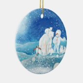 Eisbären, Polar Fox, Kaiserpinguin und Snowman Keramik Ornament (Rechts)