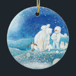Eisbären, Polar Fox, Kaiserpinguin und Snowman Keramik Ornament<br><div class="desc">Polar Bären,  Polar Fox,  Kaiserpinguin und die Schneemänner > Dort,  weit in die eiskalten Orte,  wo die heißen Sonnenstrahlen nie scheinen,  dehnt das Land des Schneemans aus.</div>